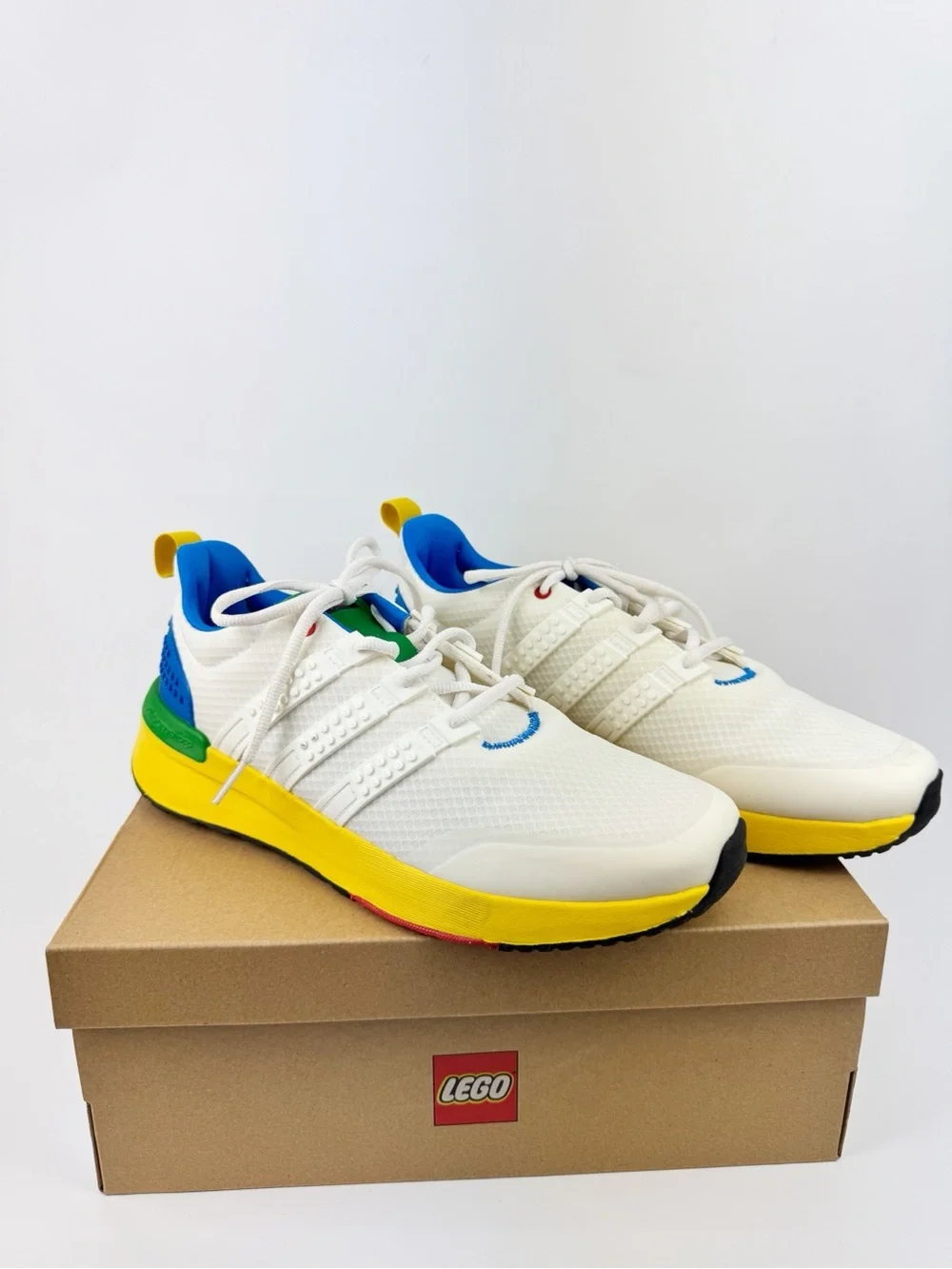 LEGO x adidas Racer TR21 sneakers White Yellow Blue Green and Red GW3680